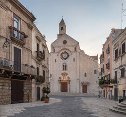 Bari - The Cathedral of Saint Sabinus and square at dusk.