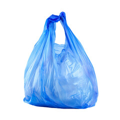 Blue Plastic Bag Isolated on Black Background