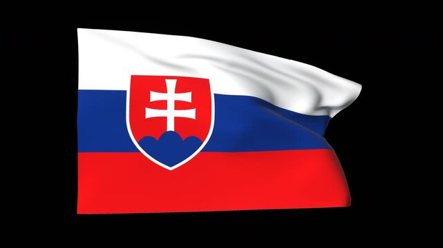 Slovakia Flag Looping Animation  - Powered by Adobe