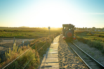 Late afternoon on the train line to Barril beach and the village of Pedras del Rei - Tavira - Algarve - Portugal.