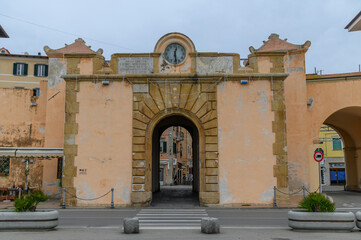 Fototapeta premium Historic Archway of Porta di Mare, Portoferraio, Elba Island, Italy