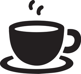 Hot beverage cup with steam coffee drink