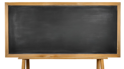 Blank blackboard on wooden easel ready for learning or message