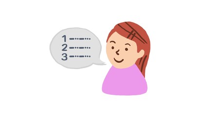 Adorable cartoon girl with red hair and a warm smile, speaking "1...... 2...... 3......" in a speech bubble. Ideal for kids' storytelling, educational content, or playful illustrations promoting count