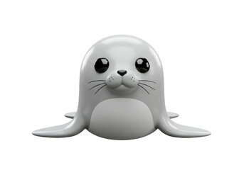 Isolated Adorable Baby Seal Cartoon Character