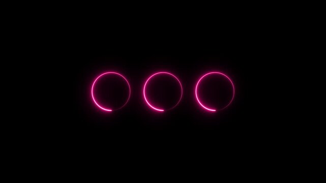 message box icon animation glowing neon Pink  color sign symbol on black background