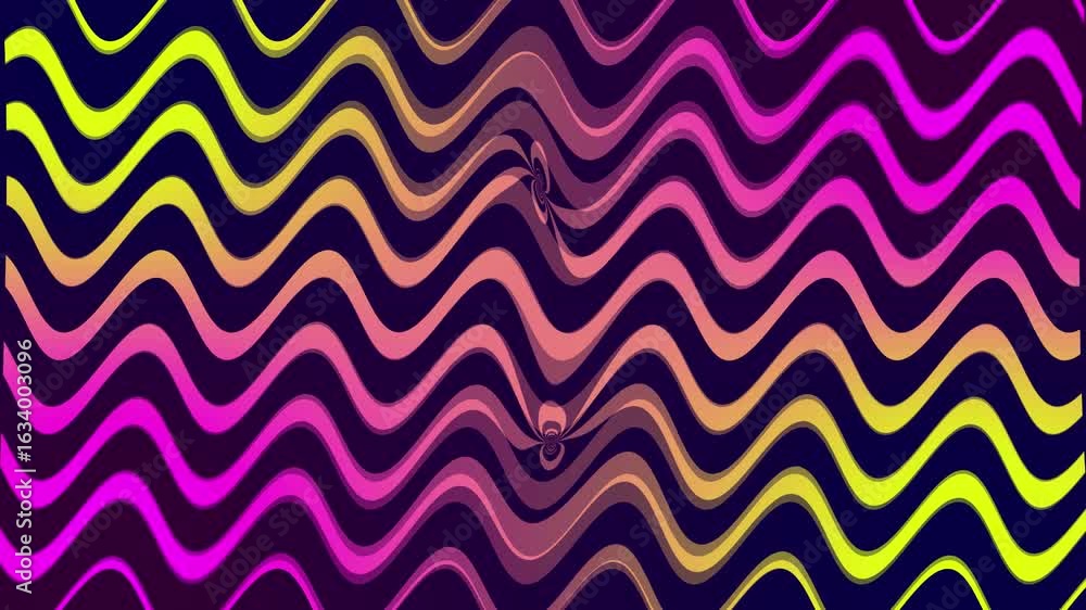 Aufkleber abstract wavy lines with gradient colors background