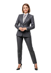 portrait of a confident businesswoman isolated on white