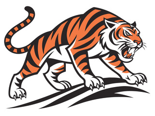 Fototapeta premium Powerful Tiger Silhouetted on a Crest