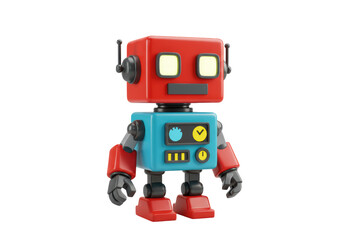 Fototapeta premium Isolated Whimsical 3D Render of a Retro-Style Toy Robot