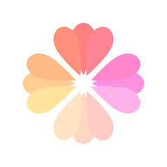 Colorful flower petals icon. Pastel flower. Vector illustration.