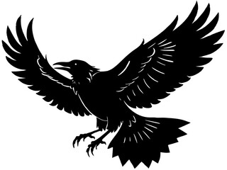 Obraz premium Flying Crow Silhouette