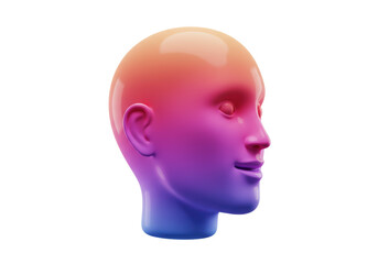 Isolated Gradient Head Mannequin with Smooth Skin