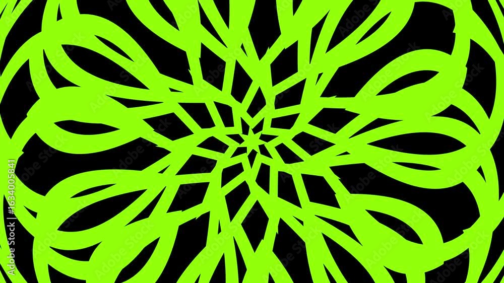 Poster dynamic green abstract pattern animation on black background