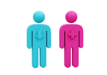 Isolated Gender Symbols with Arrow and Cross