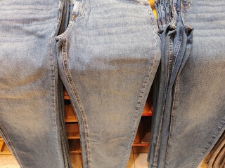 blue jeans with a zipper