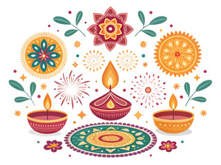 Diwali Celebration: Festive Lights, Rangoli, and Fireworks