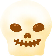 할로윈 디저트 일러스트. 초콜릿으로 만든 해골 모양 초콜릿 일러스트.