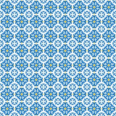 Moroccan Tile Pattern in Blue and White – Seamless Geometric Background