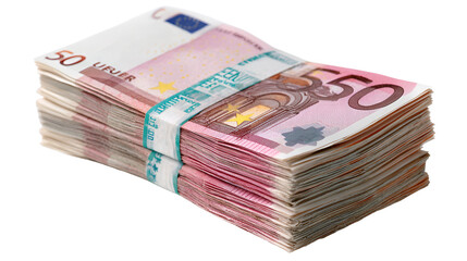 A large stack of fifty euro banknotes wealth money finance
