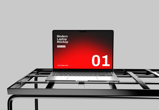 Modern Laptop Computer Screen Device  Mockup