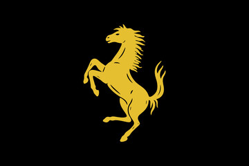 This is a vector image of a standing horse logo suitable for use in logo designs for automotive companies, racing teams, vehicles, furniture, children's toys, t-shirts, jackets, stickers, wallpapers, 