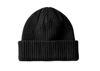 Dark gray ribbed knit beanie (1)