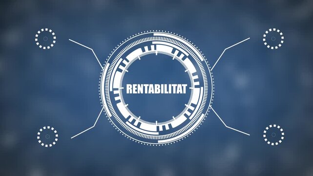 Futuristic H U D Element Rentability Text Displaying Financial Growth and Profitability Concept