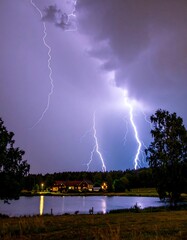 Storm over a lake