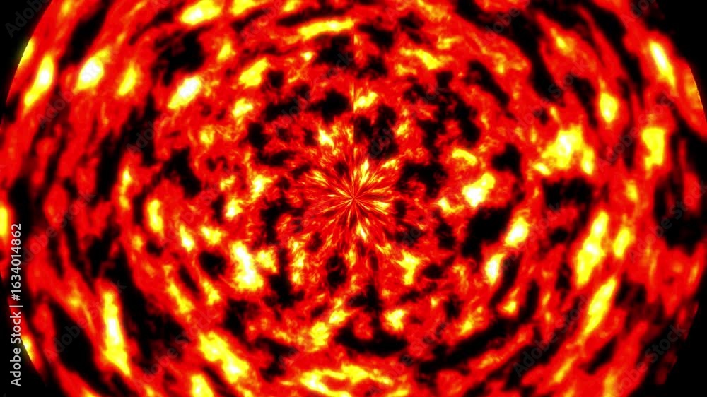 Poster fiery abstract sphere animation - pulsating hot lava visuals