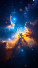 Cosmic nebulae tapestry of vibrant colors