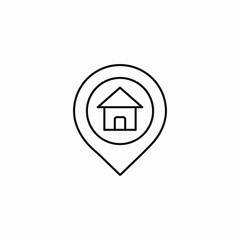house location pin icon sign vector