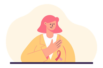 Pink October. Vector banner. Breast Cancer Month background