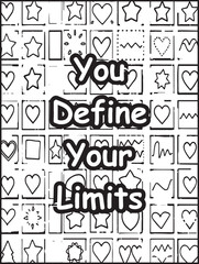 Printable coloring page for kids and adults: Mosaic pattern background: Empowering words to color