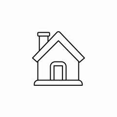 house with chimney icon sign vector