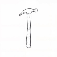 Hand-drawn reflex hammer illustration on white background, medical symbolism