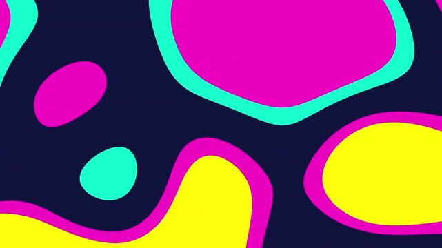 Vibrant, abstract pattern with amorphous shapes. Ideal for backgrounds, graphic design, and creative projects needing a bright and colorful touch.