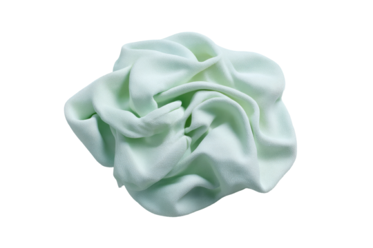 Mint green fabric, sculpted into a textured, organic form - Powered by Adobe