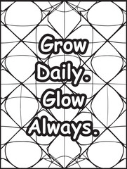 Printable coloring page for kids and adults: Mosaic pattern background: Empowering quote to color