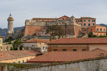 Fort Stella and Lighthouse in Portoferraio, Elba Island, Tuscany, Italy