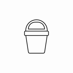 trash can bucket icon sign vector