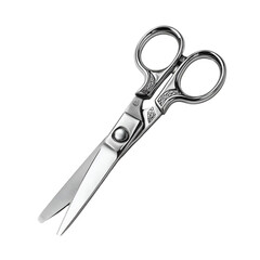 Obraz premium Elegant Silver Scissors on Black Background
