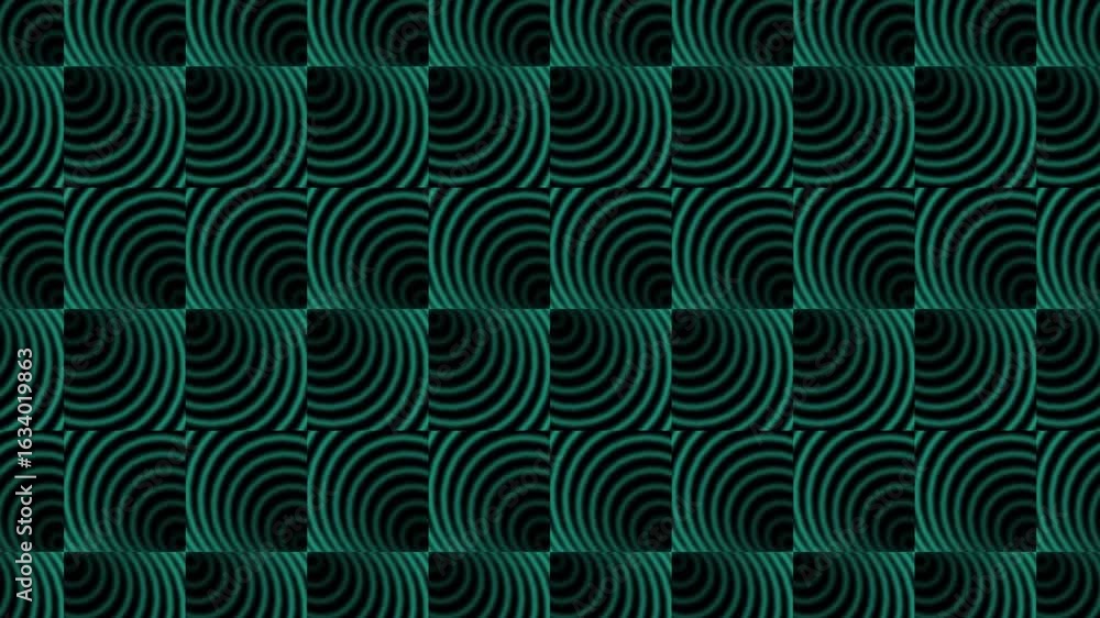 Aufkleber hypnotic teal waves: abstract geometric pattern animation background loop