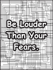 Motivational quote coloring page: Mosaic pattern background: Motivational saying to color