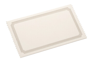 Elegant blank certificate with an ornate border and a perforated edge, suitable for customization and award purposes on transparent background.