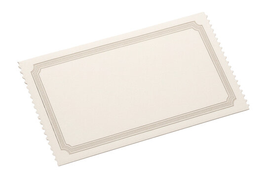 Elegant blank certificate with an ornate border and a perforated edge, suitable for customization and award purposes on transparent background.