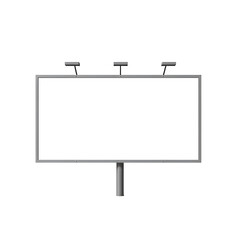 Obraz premium Blank Billboard with Lights on Transparent Background