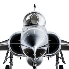 Sleek Military Jet Front View with Modern Design and Equipment