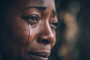 Sorrowful reflection: a woman's emotional confrontation in the mirror's gaze