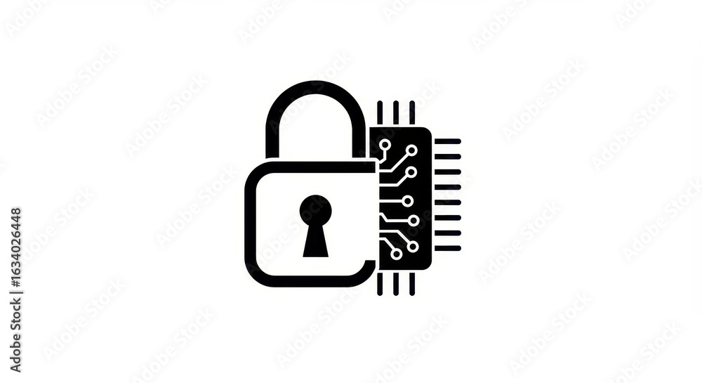 Poster digital fortress: securing data with advanced microchip technology protection